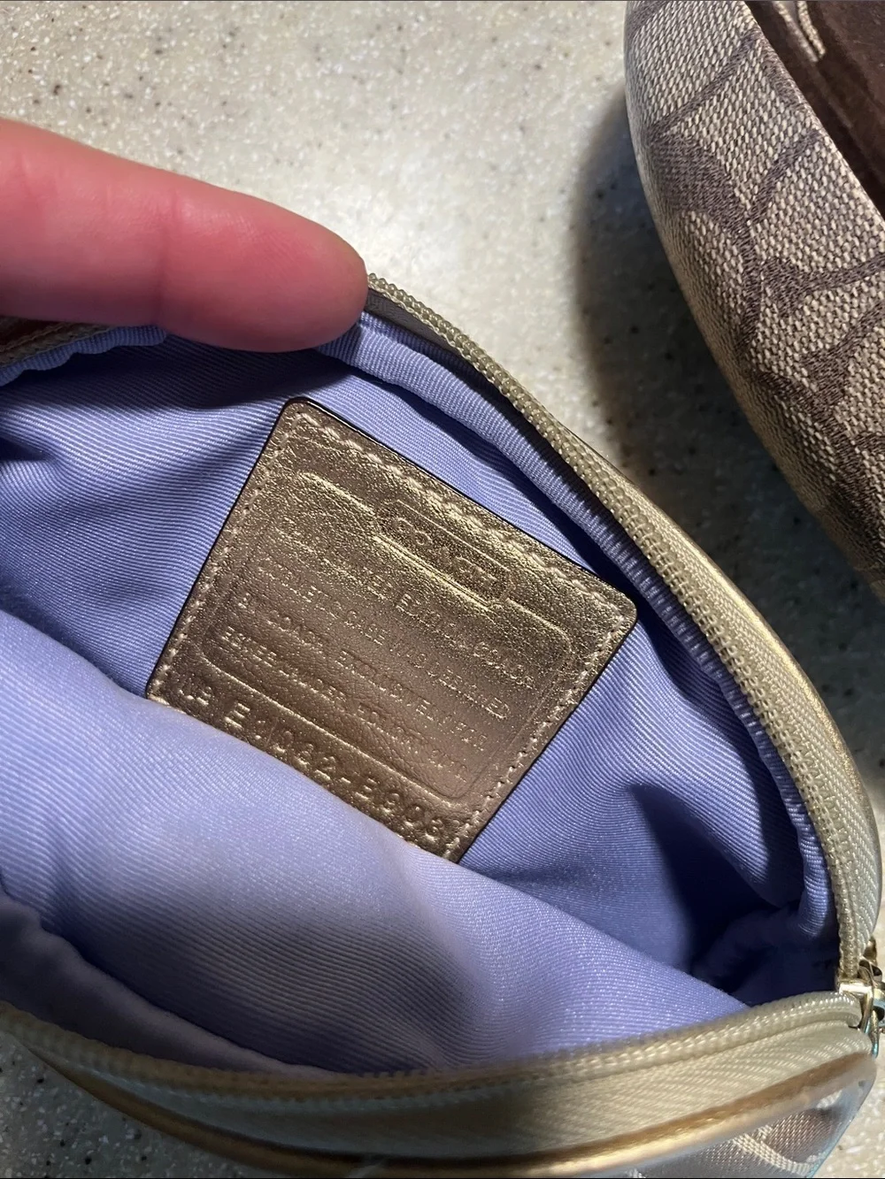 Coach Signature Monogram Cosmetic Pouch & Eyeglass Case in Taupe